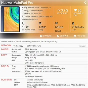 Para Huawei MatePad Pro 10.8 caja de la Tableta Con el Plegado de suspensión Inteligente Stand Para Huawei MRX-AL09 W09 W19 AL19 Caso + película de Pen