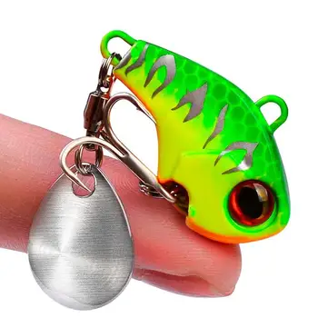 Metal VIB cebo con lentejuelas de metal de rotación de la vibración con BKB gancho swing de cebo de pesca VIB lentejuelas cuchara spinner cebo de pescado