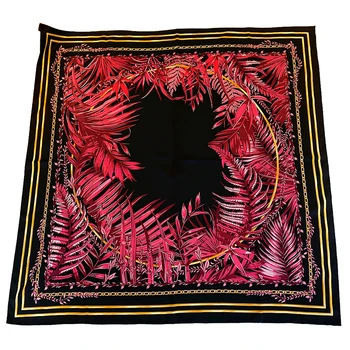 90cm de Lujo de la Marca de la Bufanda de las Mujeres Pañuelo de la Mano Enroscada Sarga Plaza de la Seda de la Bufanda Foulard Cabeza Hiyab Bufandas Chal 2021 Nuevo Diseño