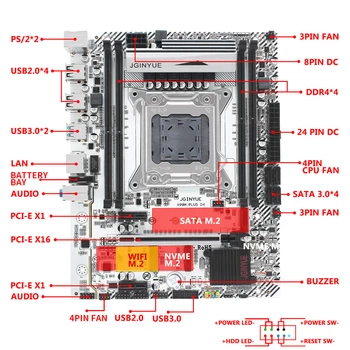 JGINYUE placa base X99 LGA 2011-3 conjunto de kit con procesador Intel core I7-6800K procesador de 16G(2*8) DDR4 2666MHZ RAMchannel X99M-PLUS D4