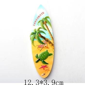 1 de Resina de Pc de la Máquina de impresión de la Tabla de surf Imanes de Nevera Fuerteventura Lanzarote Barbados Durban Estilo Refrigerador Decoración de 7-12 cm