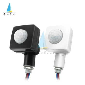 Ultrafina del LED de la luz de Inundación del Sensor de Movimiento PIR Detector impermeable al aire libre 85-265V IP65 Sensor de Movimiento PIR Ajustable Interruptor de 10mm