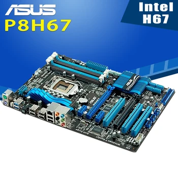 Asus P8H67 Placa base LGA 1155 Core i7, Core i5 Core i3 32GB DDR3 PCI-E 2.0 SATA3 de Escritorio Intel H67 Placa-Mãe 1155 ATX Usado