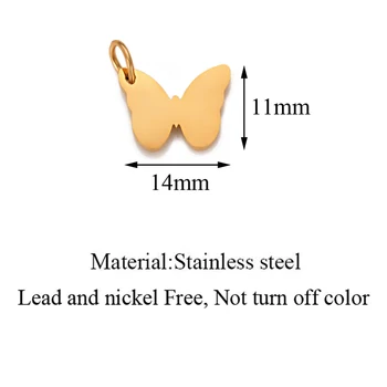 5Pcs de Acero Inoxidable de la Mariposa Encanto Colgantes Para la Conexión DIY del Collar de la Pulsera de la Joyería del Diseñador de los Encantos de Mayoreo