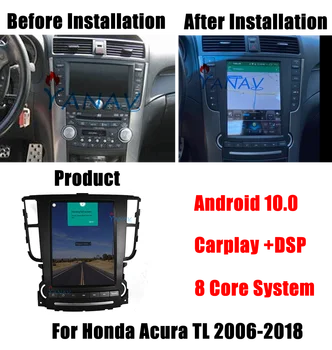 Para Acura TL 2006-2018 Coche Reproductor Multimedia de Acura de Navegación GPS de 10,4 Pulgadas de Radio 4G Versión de Android 10.0 Sistema del Coche
