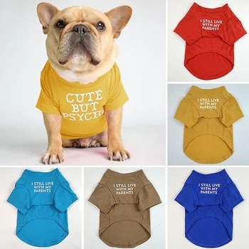 Animal doméstico colorido de Ropa de Perro Cachorro de Gato Camisetas de Primavera T-shirt de Color DIY de Impresión Chaleco del Perro Lindo Cómodo Mascota Delgada Camisa
