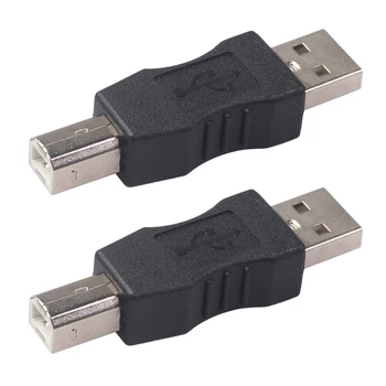 Lotes 2 USB Tipo a Macho a USB Tipo B Macho Puerto de Impresora Adaptador Convertidor