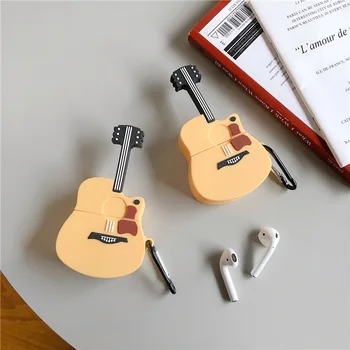 Para Airpods Pro Caso 3D de la Música de Guitarra para Airpods 1 2 Pro de Silicona a prueba de Golpes Inalámbrica Bluetooth Protectora Cubierta de la caja Accesorios