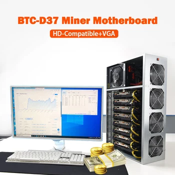 Nueva BTC-D37 Conjunto Chasis de la Placa base con 4 Ventiladores de 8 Ranuras DDR3 SSD de Minería de datos del Sistema de la Máquina para la BTC D37 de Minería de la ETH de Etereum Minero