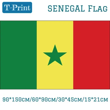 Senegal Bandera Nacional 90*150cm/60*90cm/ /15*21cm Para la Celebración del Día Nacional de