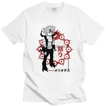 Magnífico Anime Manga Meliodas Camiseta de los Hombres de Manga Corta de Algodón Suave camiseta de Verano de Manga Siete Pecados capitales Graphic Tee Camiseta
