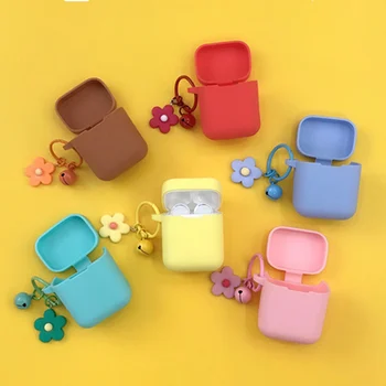 Para Xiaomi Mi Verdadero /Airdots Pro Auriculares Inalámbricos Aire Lite Caso caso de la moda de la Flor Colgante con Llavero de la Cubierta de Silicona