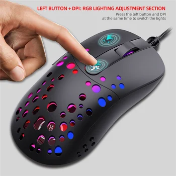 Gaming Mouse 6D 8000DPI Ajustable Ratón con Cable de Programación de Macros Ratón Gamer Óptico LED de Ratones de Ordenador