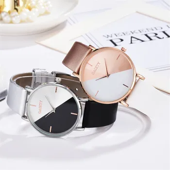 Reloj de cuarzo de Color Creativos que Mezcla la Sencillez de Reloj para las Mujeres Correa de Cuero 2021 Casual reloj de Pulsera Relojes Femme Envío de la Gota