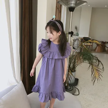 Púrpura Vestido De Verano De 2020 Nuevo Coreano De Volantes De Recibir El Brazalete Ropaje Literario Departamento