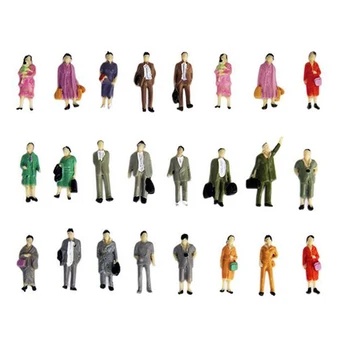 50 piezas de Plástico de 1:87 Ferrocarril Personas Figuritas de Pie Modelo de Personas Estatuilla Conjunto de BRICOLAJE Escena Accesorios de Regalos para Niños