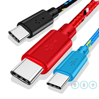 Carga rápida de Tejido de Nylon USB de Tipo C Cable Para Samsung Galaxy S10 S9 S8 Plus Cable de Datos para el Xiaomi Redmi Huawei