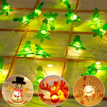HUIRAN de Santa Nieve Ciervos luces led cadena de Decoración Navideña para el Hogar al aire libre del Árbol de Navidad Decoración de Adornos Cristmas Elementos