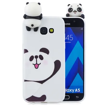 Coque para Samsung Galaxy A5 2017 Caso 3D Panda Unicornio Conejo Cerdo de la Cubierta de Silicona Para Samsung J3 J5 J7 A3 A5 2017 2016 Caso