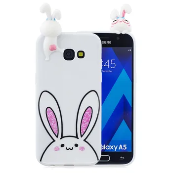 Coque para Samsung Galaxy A5 2017 Caso 3D Panda Unicornio Conejo Cerdo de la Cubierta de Silicona Para Samsung J3 J5 J7 A3 A5 2017 2016 Caso