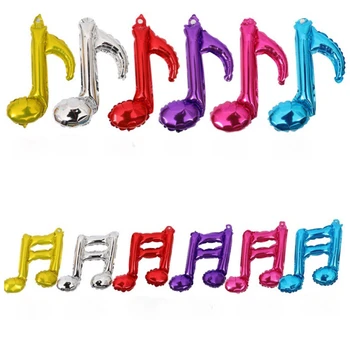 2pcs/set de colores de la Música Individuales y Dobles Notas de Aluminio de la Película de Decoración con Globos. Arreglo de Cumpleaños Fiesta de navidad Decoración