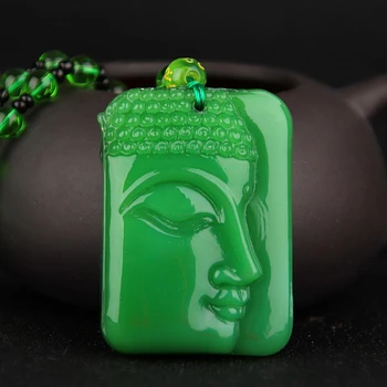 Las Mujeres De Los Hombres Collar De Perlas De La Estatua De Buda Colgante De Collares Suéter Verde De La Cadena De La Joyería Regalos