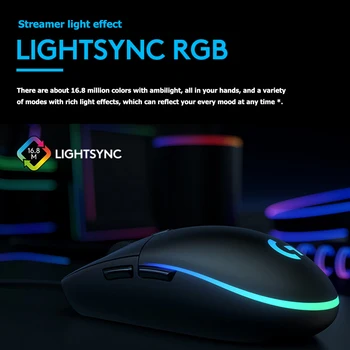Logitech G102 LIGHTSYNC Gaming Mouse RGB 6 Botones de 8000 DPI Ratón con Cable