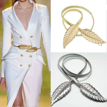 La Forma de las hojas de los Cinturones de las Mujeres de Moda Vestido de Fiesta Pantalones Sólido Cinturones para Mujer Prendas de vestir Accesorios de cinturón