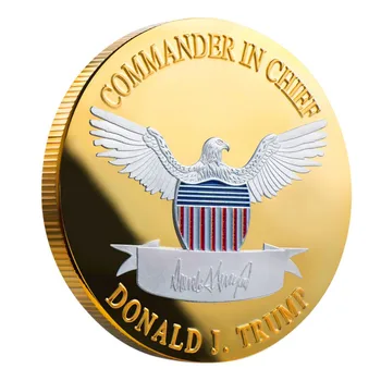 2020 de plata chapado en oro, chapado en color dos Trump moneda conmemorativa de oro y plata, el presidente estadounidense, moneda Triunfo de la artesanía de la colección de don