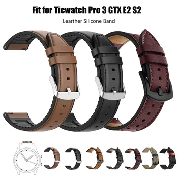 De cuero de la Correa de Silicona para Ticwatch Pro 3/3 GPS/3 Lite Smart de la Banda de Reloj para ticwatch GTX E2 S2 Reemplazo de Pulsera Pulseras, cinturones de