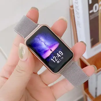 Bucle magnético de Banda Para Huawei Reloj AJUSTE Inteligente de pulsera de los Accesorios de la pulsera de la Muñeca del metal del acero inoxidable correa de huawei ajuste de la Correa