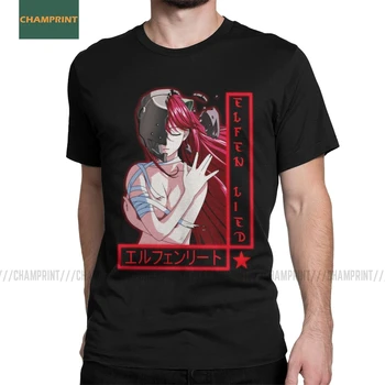 Elfen Lied Lucy Hombres de la Camiseta de Anime Manga la Sangre de la Chica de la Nyu Yuka Único de la Camiseta de Manga Corta de Cuello redondo T-Shirt de Algodón Regalo Tops