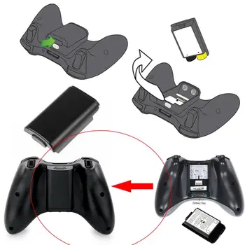 1pc Batería AA Recargable de la Cubierta del Caso de Shell Pack Para Xbox 360 Controlador Inalámbrico De 360 Nuevo Juego de Accesorios Negro Y Blanco