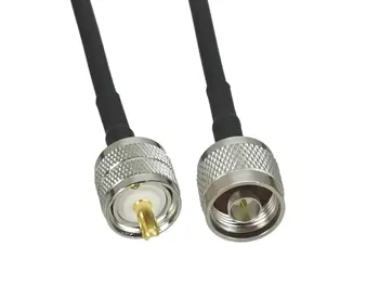 1Pcs RG58 RF coleta N macho clavija para PL259 UHF macho Conector Coaxial RF Cable recto puente de 4~10 PIES