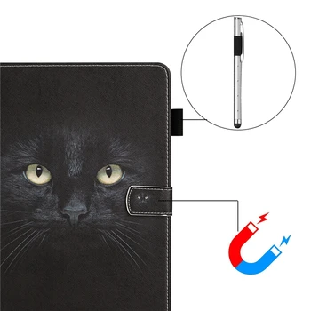 Coque Para Apple IPad Mini Caso de 7,9 pulgadas de dibujos animados del Gato Negro de la Cubierta de Cuero Para el IPad Mini 5 4 3 2 1 7.9 pulgadas Tablet Cubrir los Casos de los Niños