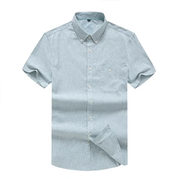5XL 6XL 7XL 8XL de algodón de alta calidad y ropa de hombre de manga corta camisa de 2021 verano de la marca suelta camisa azul rosa verde