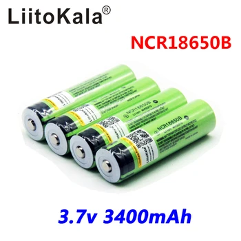 1PCS Liitokala 18650 Batería de 3400mAh de 3,7 V de Li-ion NCR18650B Batería 18650 Recargable de la Linterna (SIN PCB)