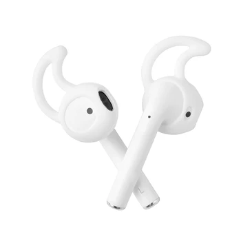 2 Pares de Fundas de Silicona Caso de la Cubierta Almohadillas de Auriculares Auriculares Ear Tazas de Almohadillas para Apple Airpods cápsulas de Aire Puntas de las orejas con el Gancho para la Oreja