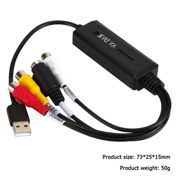 2021 Nuevo de 1 vía USB 2.0 Tarjeta de captura de Vídeo Adaptador de USB Portátil a la AV S RCA Convertidor de Captura de DV/Hi8/VHS DVD de TV