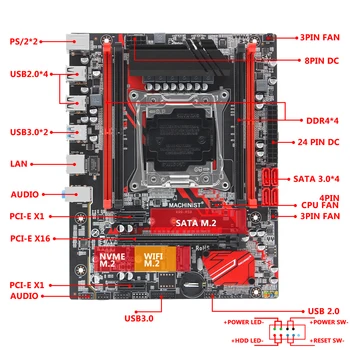 MAQUINISTA X99 LGA 2011-3 de escritorio de la Placa madre combinado Con Xeon E5 2630L V3 CPU de 16 gb 2*8G DDR4 ECC REG RAM del Servidor Mianboard X99-RS9