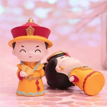 Creativo Emperador Chino De La Emperatriz Figurita De Resina Reina Ornamento Tradicional Traje De La Decoración Del Hogar Topper De La Torta En Miniatura