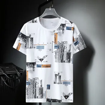 Harajuku Holgada camiseta de los Hombres de Streetwear Graffiti de Impresión Tops Camisetas de Verano de Manga Corta Camisetas Más el Tamaño de la 10XL Masculina Casual HA166