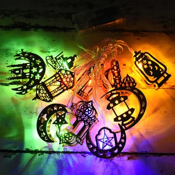 1,65 M 10LED Eid Mubarak Decoración Led Cadena de Luces de Ramadán Luna Luz de las Estrellas Guirnalda Para el Hogar Islámica fuentes del Partido de Karim Regalo