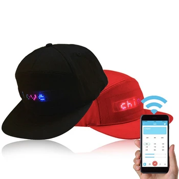K3NF Unisex LED de Bluetooth del Teléfono Móvil de la APLICACIÓN Controlada de la gorra de Béisbol de Desplazamiento Mensaje en la Pantalla de la Junta de Hip Hop de la Calle Snapback Cap