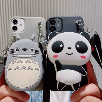 Lindo 3D Panda de Cartera de la Bolsa del Caso para Huawei Mate 40 20 30 Pro Lite Cubierta del soporte para Huawei Mate 9 10 Pro Lite de Silicona Suave de los Casos