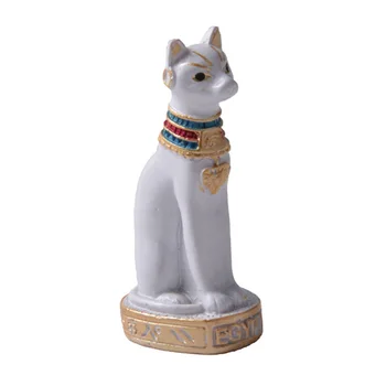 Gato egipcio de la Forma de la Estatua de Resina de la Vendimia de la Decoración de la Casa de Coches de Escritorio Adorno PLDI889