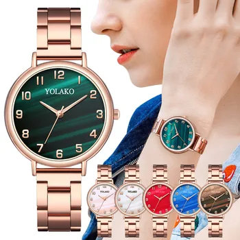 Reloj de las mujeres Minimalista Elegante de la Moda Con Correa de Acero Inoxidable Dial de las Mujeres del Reloj de Cuarzo Relojes de las Mujeres de Moda Reloj de 2020
