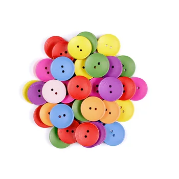 50pcs Mezclados botones de Madera Redondo Retro Floral Patrón de Impresión de Madera Decorativa Botón Botón de Costura de un Álbum de Accesorios de Costura