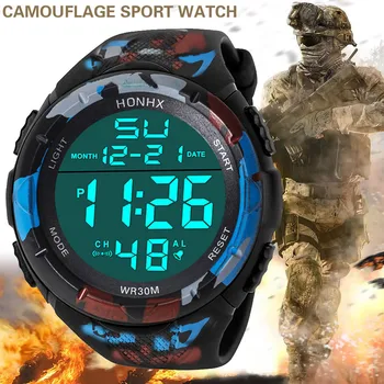 De lujo de los Hombres al aire libre Reloj Analógico Digital Militares Deporte LED Impermeable Reloj Electrónico Masculino relojes de Pulsera Simplicidad Ronda homme