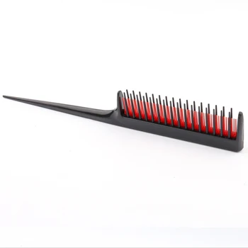 1PC de la Moda Negro Rojo Pin Peine Anti-estática de Estilo de Pelo de Cola de Rata Peine Cepillo de Pelo de Peluquería Peluquería peluquería Belleza Herramientas